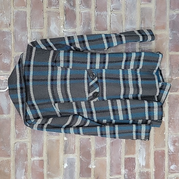 Rue21 Blue and Grey Plaid Peacoat - Picture 3 of 5